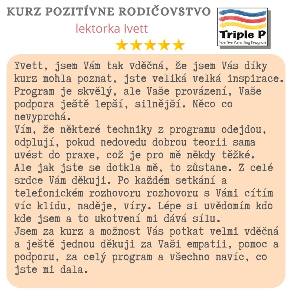 Spätná väzba na kurz od rodiča